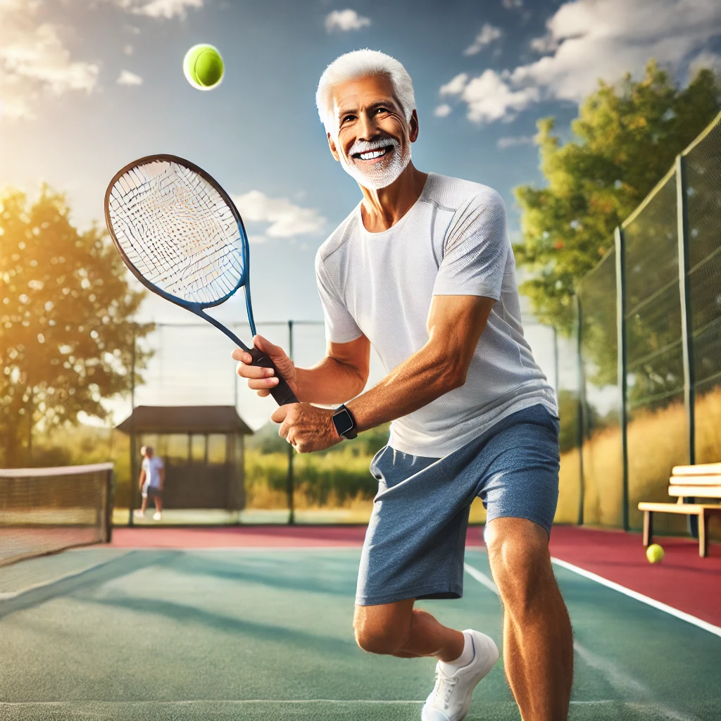 Jugador de tenis en acción